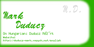 mark duducz business card